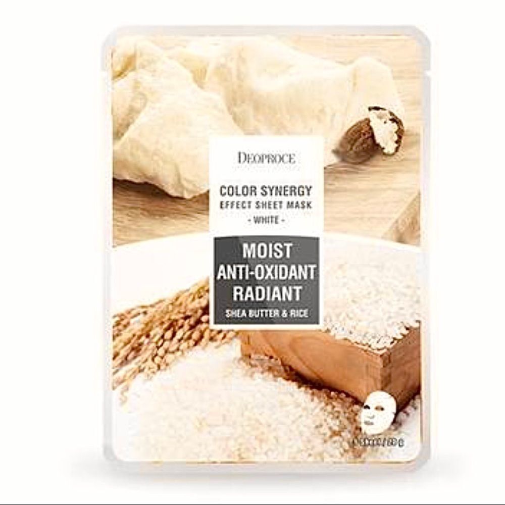 DEOPROCE COLOR SYNERGY MASK WHITE: SHEA BUTTER & RICE, 1PC